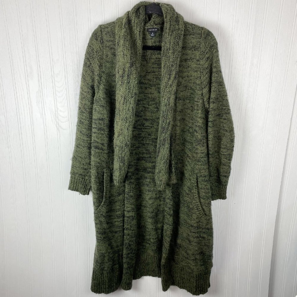 Torrid Cardigan sweater long green size 2XL - Picture 1 of 6